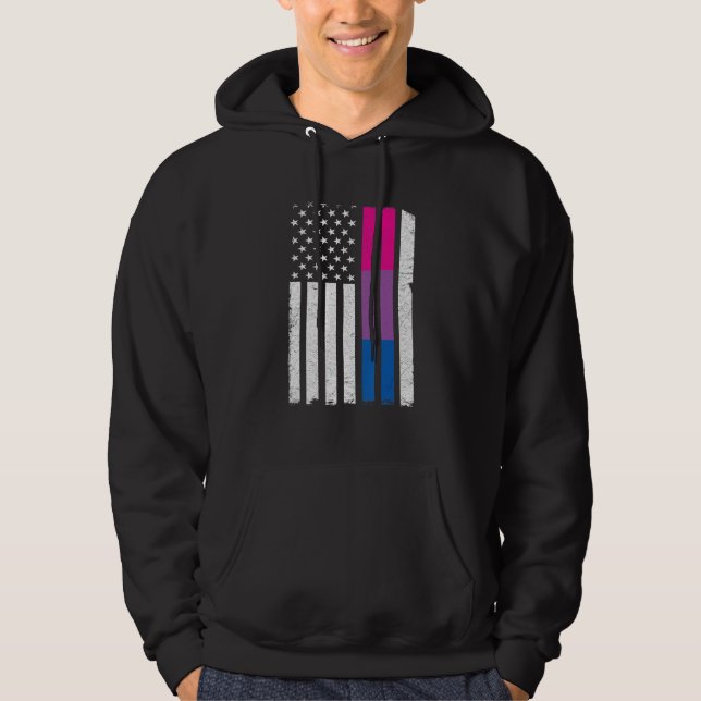 Sudadera Orgullo bisexual: El amor por la bandera estadouni (Anverso)