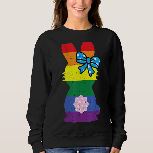 Sudadera Orgullo chiflado de conejo chiflado de pascua (Anverso)