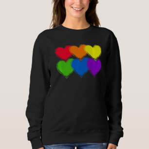 Sudadera Orgullo Corazón Lgbtq Bisexual Amo Arcoiris Transg