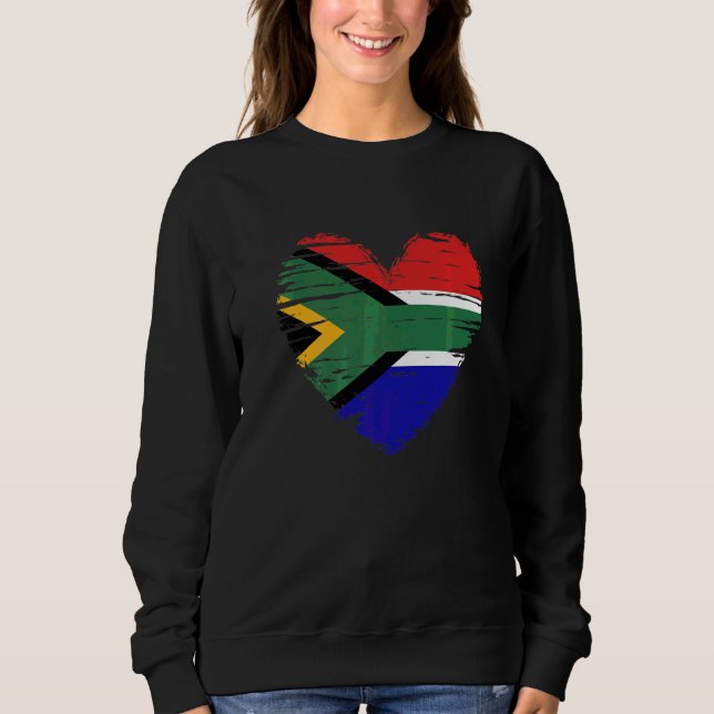Sudadera Orgullo de Bandera Sudafricana de Corazón (Anverso)