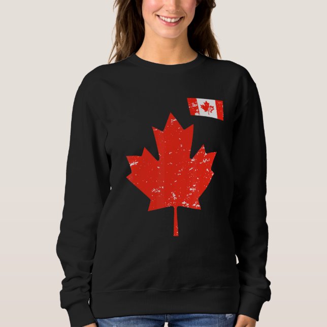 Sudadera Orgullo de Canadá - Hoja de Arce Canadiense y Band (Anverso)