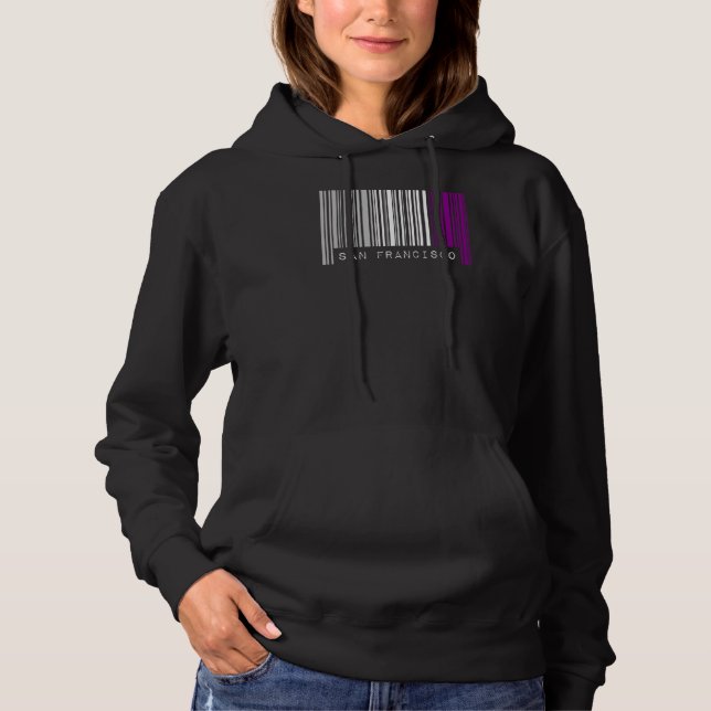 Sudadera Orgullo de código de barras asexual San Francisco  (Anverso)