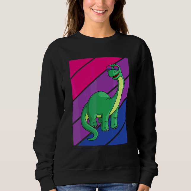 Sudadera Orgullo de dinosaurios Bandera bisexual LGBTQ Orgu (Anverso)