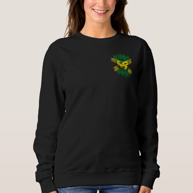 Sudadera Orgullo de Jamaica Reggae raíces en jefe de león C (Anverso)