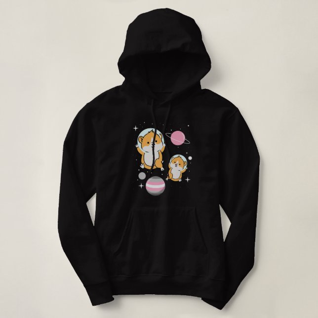 Sudadera Orgullo de la deigirl del astronauta de Hamster (Diseño del anverso)