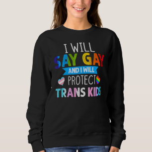 Sudadera Orgullo De Lgbtq Diré Gay Y Protegeré Tran