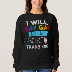 Sudadera Orgullo De Lgbtq Diré Gay Y Protegeré Tran