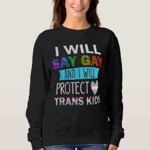 Sudadera Orgullo De Lgbtq Diré Gay Y Protegeré Tran