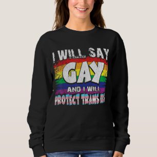 Sudadera Orgullo De Lgbtq Diré Gay Y Protegeré Tran