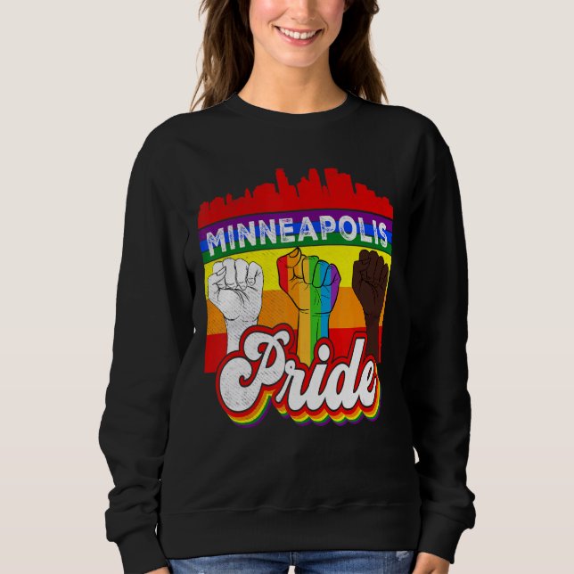 Sudadera Orgullo de Minneapolis Arcoiris Bandera del Orgull (Anverso)
