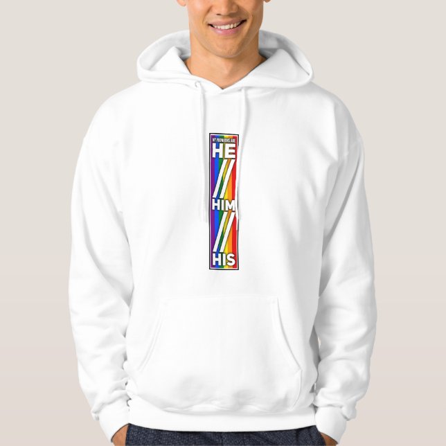 Sudadera Orgullo de mis Pronouns es Él Su (Anverso)