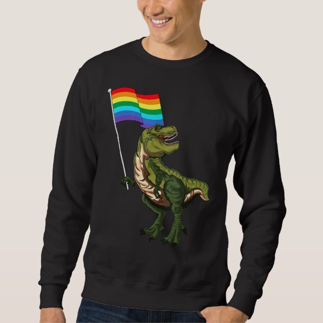 Sudadera Orgullo Dinosaurio Lgbt Gay Lesbiana Transexual (Anverso)