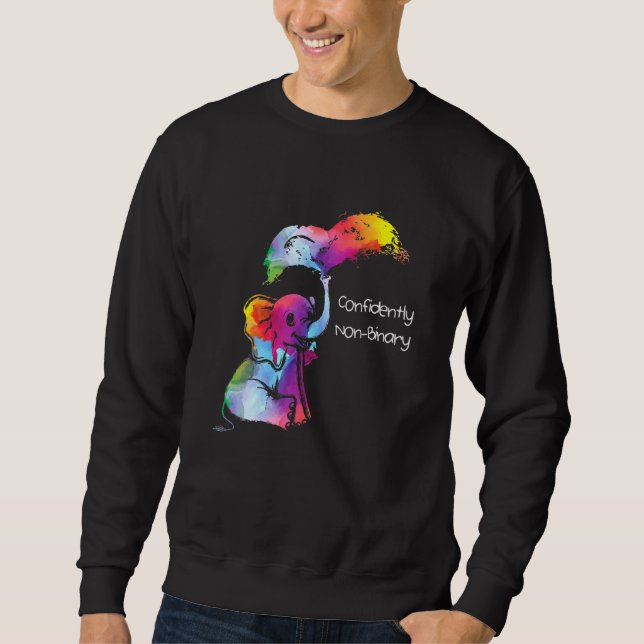 Sudadera Orgullo flexible de género arcoiris no binario (Anverso)