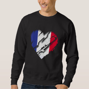 Sudadera Orgullo francés de bandera francesa del corazón de