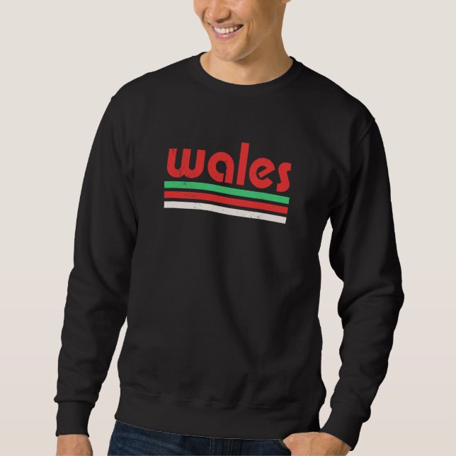 Sudadera Orgullo galés de Gales estilo grunge retro 70 (Anverso)