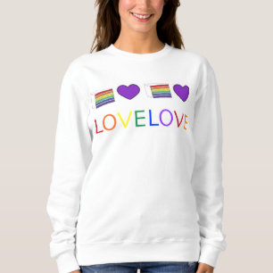 Sudadera Orgullo gay arcoiris Amor Unidad Pastel de Corazón
