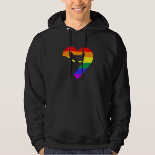 Sudadera Orgullo gay Arcoiris Corazón Gato Lgbt Mes de Orgu