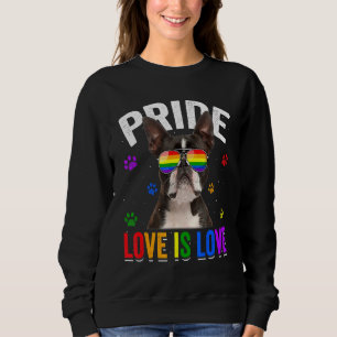 Sudadera Orgullo gay de Boston Terrier Lgbt Perro con bande