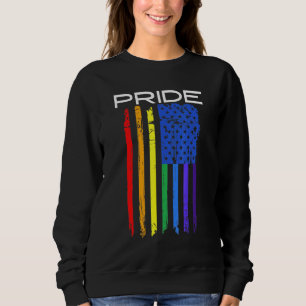 Sudadera Orgullo Gay LGBT Mes Vintage Retro Rainbow America