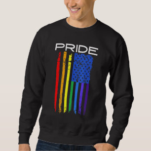 Sudadera Orgullo Gay LGBT Mes Vintage Retro Rainbow America