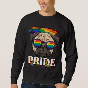 Sudadera Orgullo gay LGBT Pug Bandera Arcoiris LGBTQ Gafas