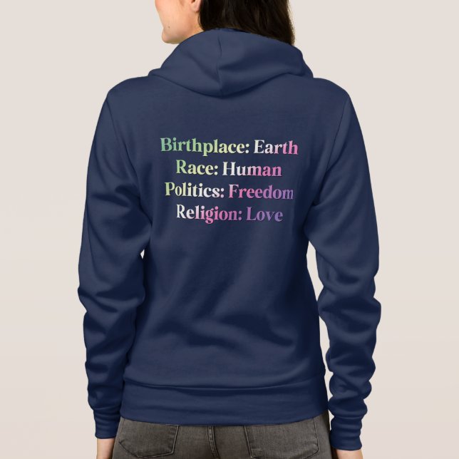 Sudadera Orgullo Genderfae - Lugar de nacimiento: Tierra. R (Reverso)