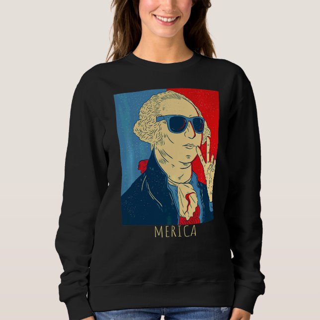 Sudadera Orgullo George Washington Ee.Uu. 4 De Julio (Anverso)