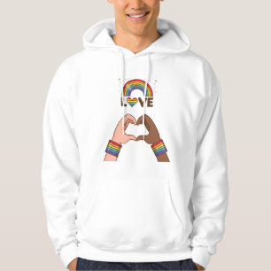 Sudadera Orgullo LGBT+. Amor arcoíris. Corazón.