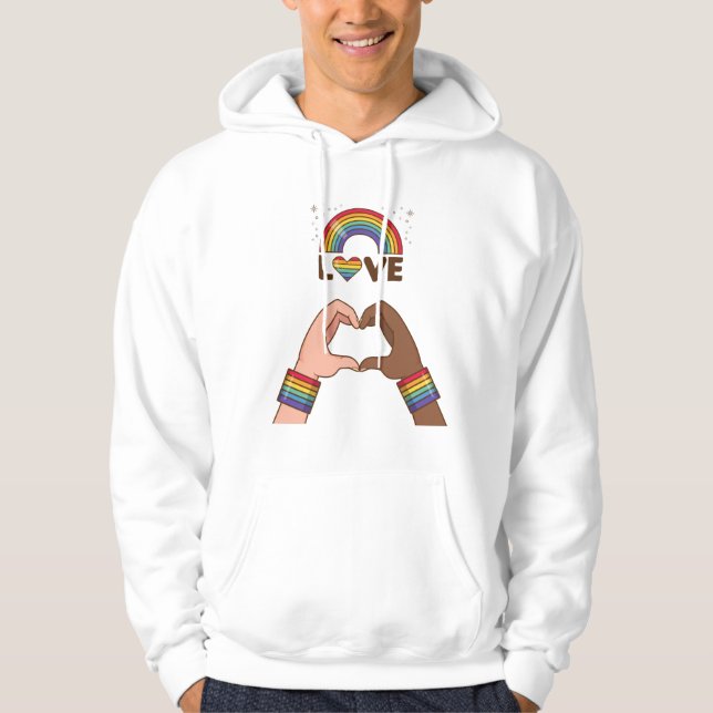 Sudadera Orgullo LGBT+. Amor arcoíris. Corazón. (Anverso)