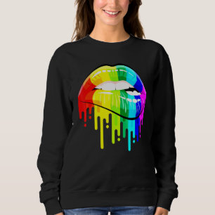 Sudadera Orgullo LGBT Labios Arcoíris LGBT Gay Homosexual L