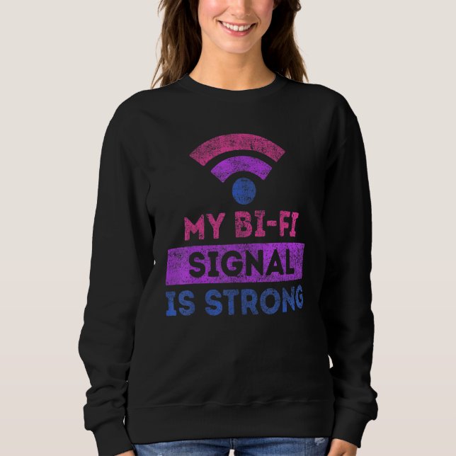 Sudadera Orgullo Lgbt Mi Señal De BiFi Es Sólida Bisexual W (Anverso)