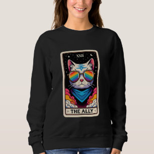 Sudadera Orgullo LGBTQ Funny Ally Cat Tarot Card Orgullo Su