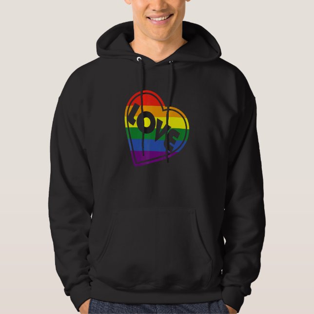 Sudadera Orgullo LGBTQ Igualdad Gay - Corazón Arcoíris de A (Anverso)