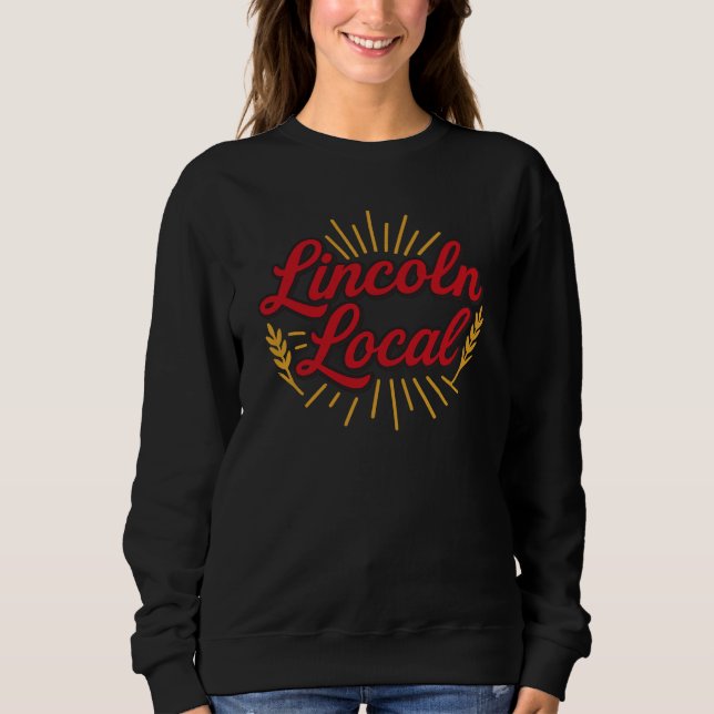 Sudadera Orgullo local de Lincoln Nebraska | Script retro (Anverso)