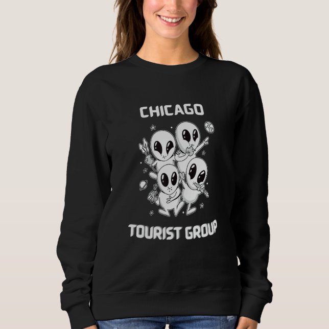 Sudadera Orgullo nativo de Chicago Alien Funny State Touris (Anverso)