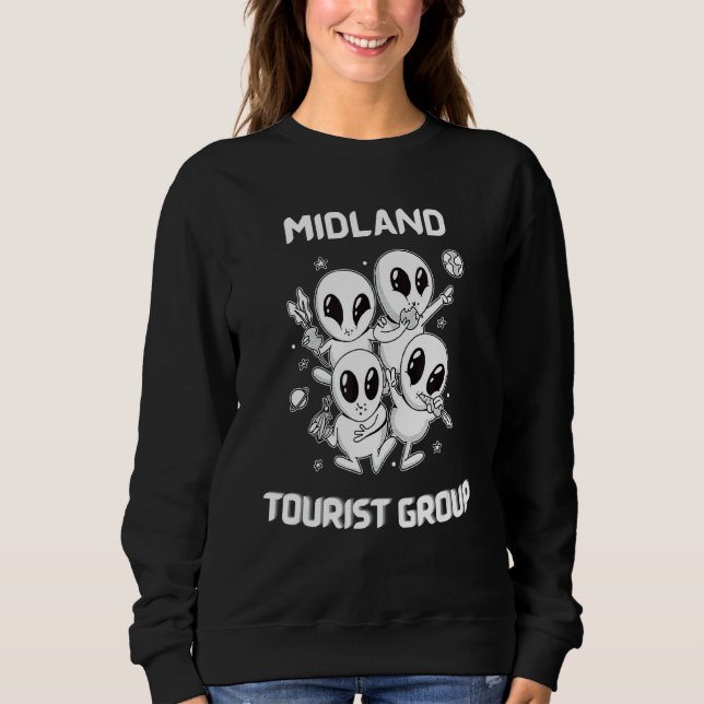 Sudadera Orgullo nativo de Midland Alien Funny State Touris (Anverso)