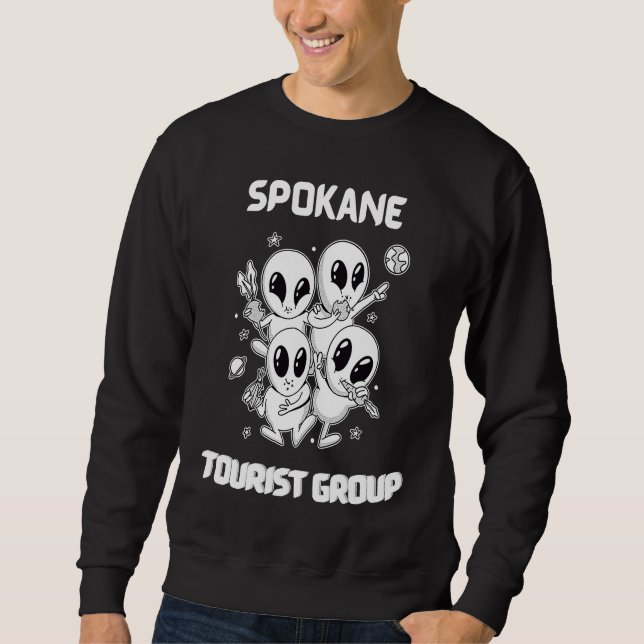 Sudadera Orgullo Nativo de Spokane Alien Espacio Turístico  (Anverso)