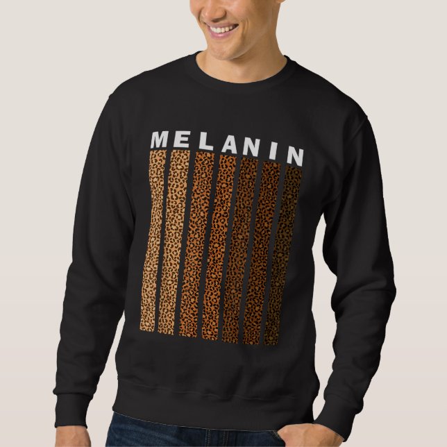 Sudadera Orgullo negro Melanin Leopardo Afro Americano (Anverso)