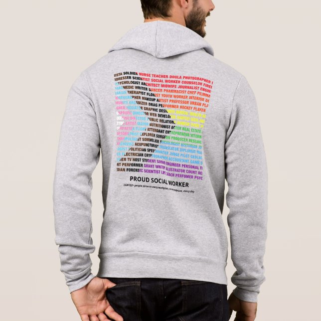 Sudadera Orgullo Nube de Palabras Arcoíris Diversidad LGBT  (Reverso)