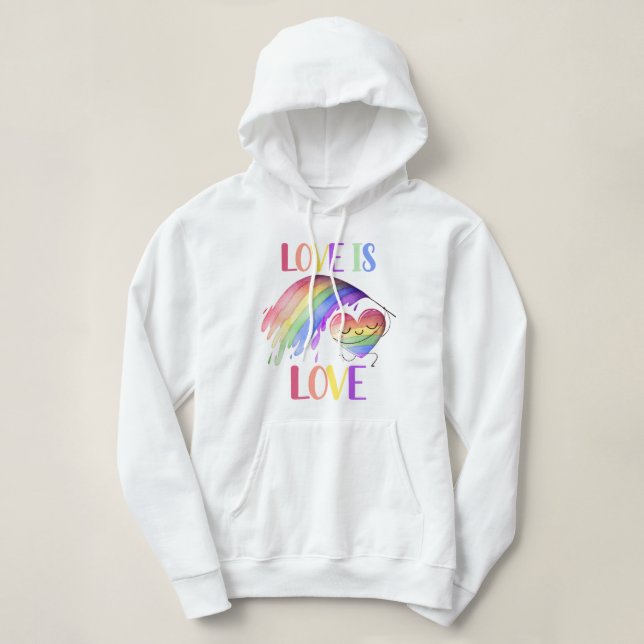 Sudadera Orgullo Rainbow Love Hoodie Sweatshirt (Diseño del anverso)