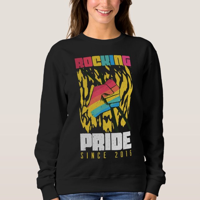 Sudadera Orgullo Rocking Pride 2016 Drum Rainbow Gay Lgbtq  (Anverso)