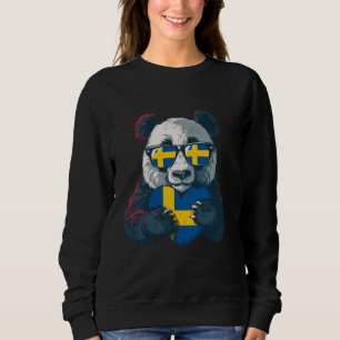 Sudadera Orgullo sueco Bandera de Suecia oso gafas de sol s