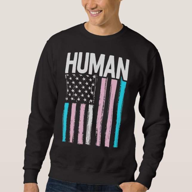 Sudadera Orgullo transgénero Lgbt Arcoiris Fla Estadouniden (Anverso)