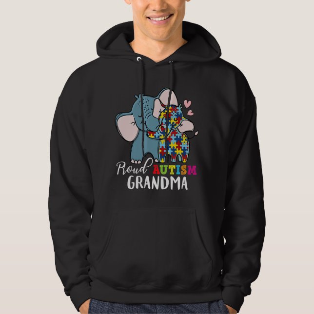 Sudadera Orgullosa Abuela Autismo Familia Concordante con S (Anverso)