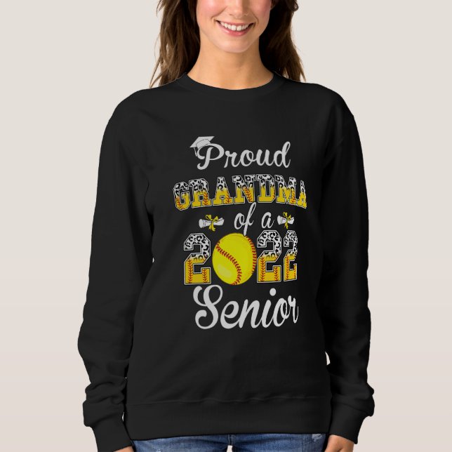 Sudadera Orgullosa Abuela De Un Ga De Softball De Leopard 2 (Anverso)