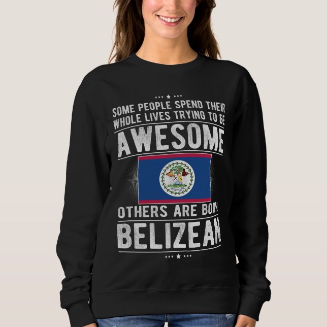 Sudadera Orgullosa Bandera Belice Herencia Belice Raíces de (Anverso)