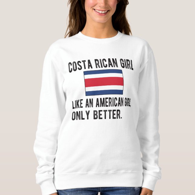 Sudadera Orgullosa bandera costarricense Chica costarricens (Anverso)