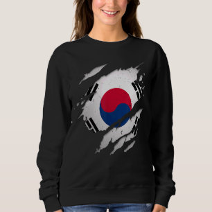 Sudadera Orgullosa bandera de Corea del Sur destrozada por