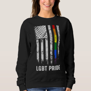 Sudadera Orgullosa Bandera Estadounidense Rainbow Gay Lgbtq