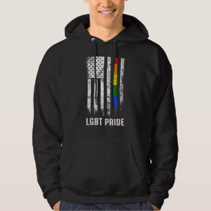 Sudadera Orgullosa Bandera Estadounidense Rainbow Gay Lgbtq
